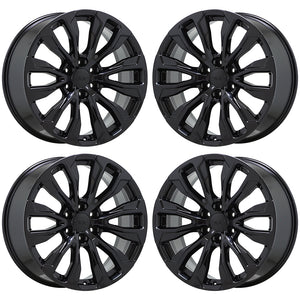 EXCHANGE 22" GMC Yukon Denali Gloss Black Wheels Rims Factory OEM Set 14025