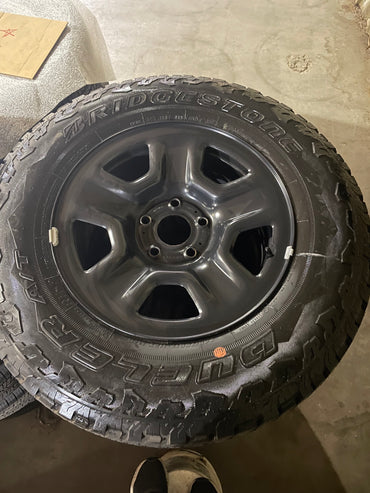 17" Jeep Gladiator Wrangler Black Steel Wheels Rims Tires Factory OEM Set 5 9220