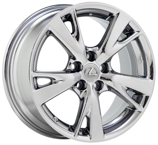 18x8.5" Lexus IS250 IS350 Bright Chrome wheel Factory OEM 74217 single EXCHANGE