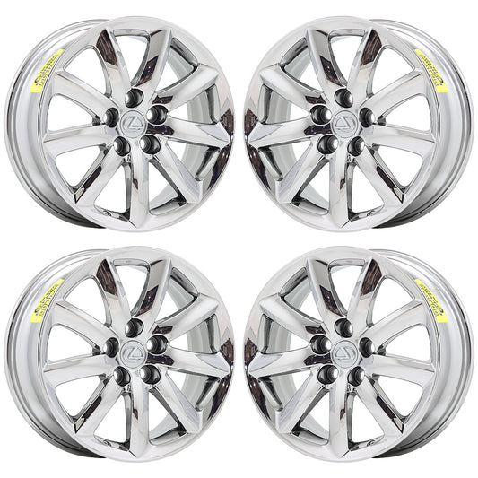 18" Lexus LS460 LS600HL Bright Chrome wheels rims Factory OEM set 74195