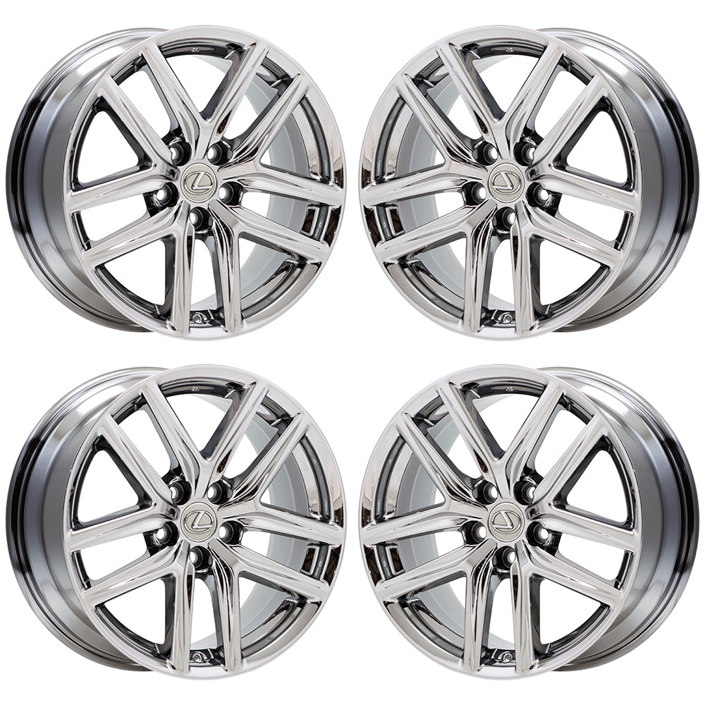 18" Lexus IS200 250 300 350 F-Sport Chrome wheels Factory OEM set 74292 74293