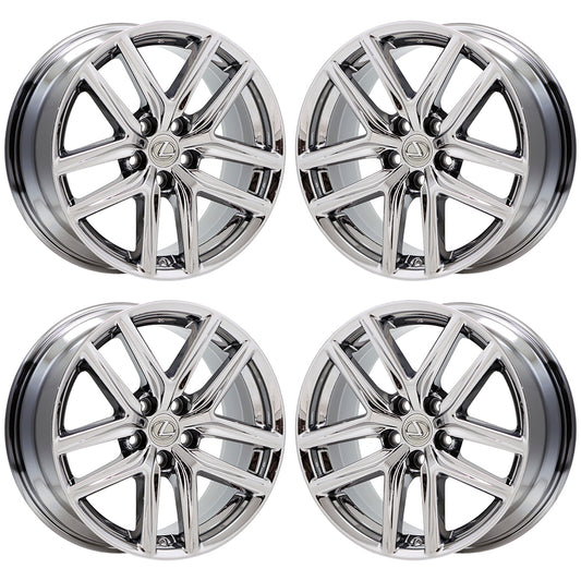 18" Lexus IS200 250 300 350 F-Sport Chrome wheels Factory OEM set 74292 74293