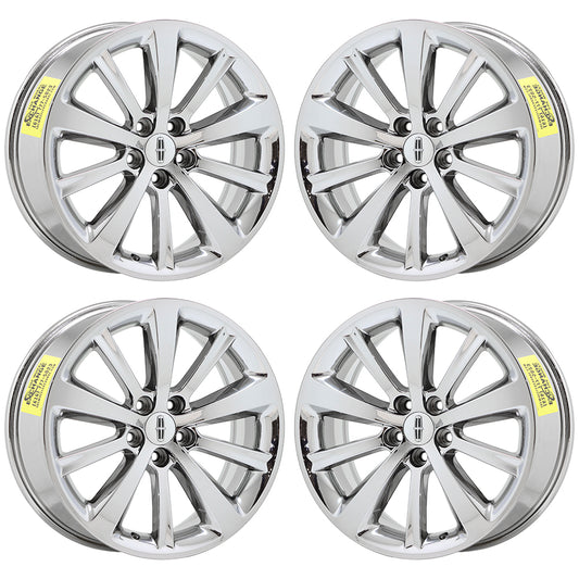 19" Lincoln MKS Bright Chrome wheels rims Factory OEM 2009-2016 set 3766
