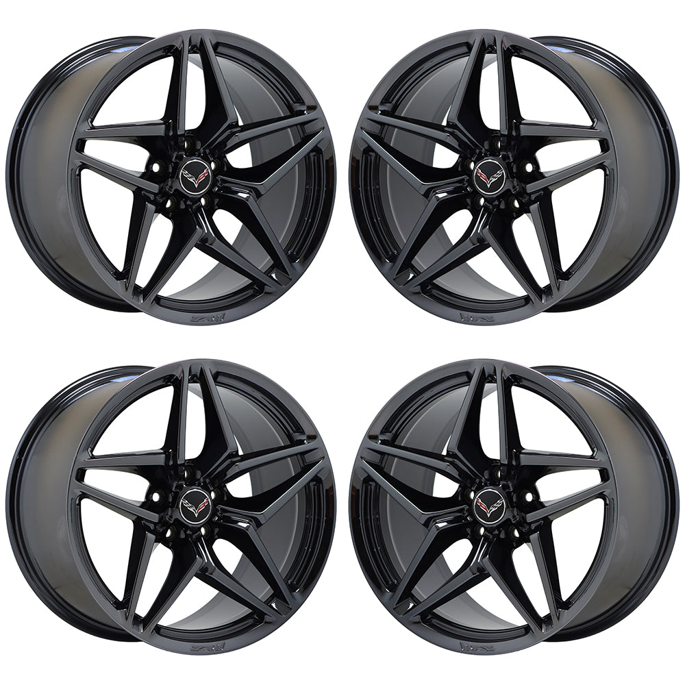 19" 20" Corvette ZR1 Z06 Grand Sport Black Chrome wheel set 5926 5930 EXCHANGE