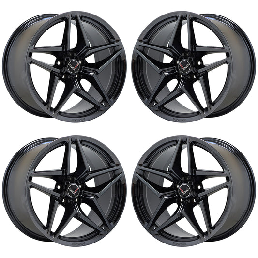 19" 20" Corvette ZR1 Z06 Grand Sport Black Chrome wheel set 5926 5930 EXCHANGE