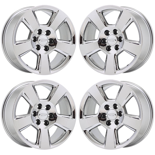 20" Chevrolet GMC Silverado Sierra 1500 Bright Chrome wheels OEM 5652 EXCHANGE