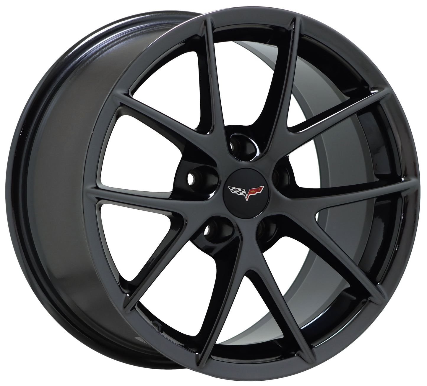 18x9.5 19x12 Corvette Z06 Black Chrome wheels Factory OEM GM 5594 5598 EXCHANGE