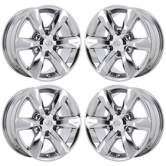 18" Lexus GX460 Bright Chrome wheels rims Factory OEM set 74229 EXCHANGE
