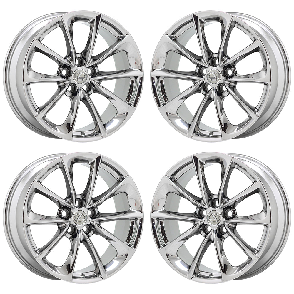20" Lexus LC500 LS500 Bright Chrome wheels rims Factory OEM set 74357 EXCHANGE