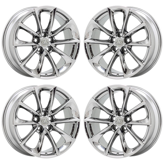 20" Lexus LC500 LS500 Bright Chrome wheels rims Factory OEM set 74357 EXCHANGE