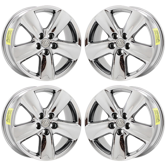 19" Lexus LS460 Bright Chrome wheels rims Factory OEM 74196 set