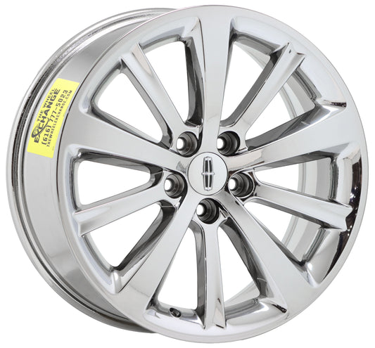 19" Lincoln MKS Bright Chrome wheel rim Factory OEM single 3766