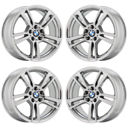 19" BMW X3 X4 Bright Chrome wheels rims Factory OEM set 4 71495 EXCHANGE