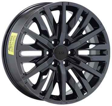 22" Sierra Silverado Tahoe Yukon Black Chrome wheels rims Factory OEM set 5921