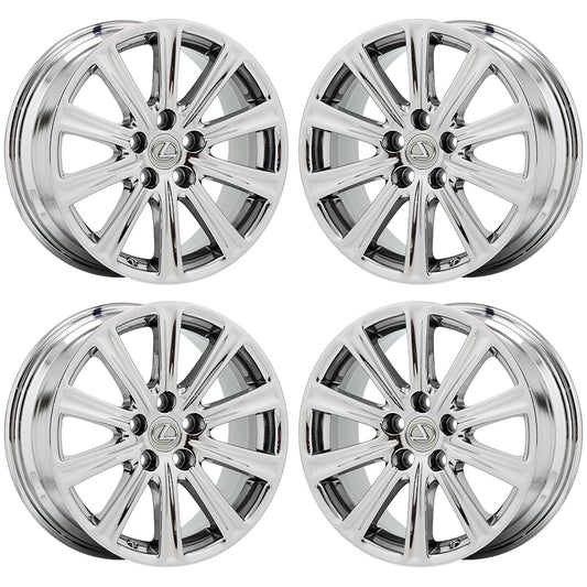17" Lexus NX200 NX300 Bright Chrome wheels rims Factory OEM set 74326 EXCHANGE