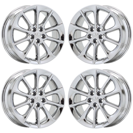 17" Lexus CT200H Bright Chrome wheels rims Factory OEM set 4 74257