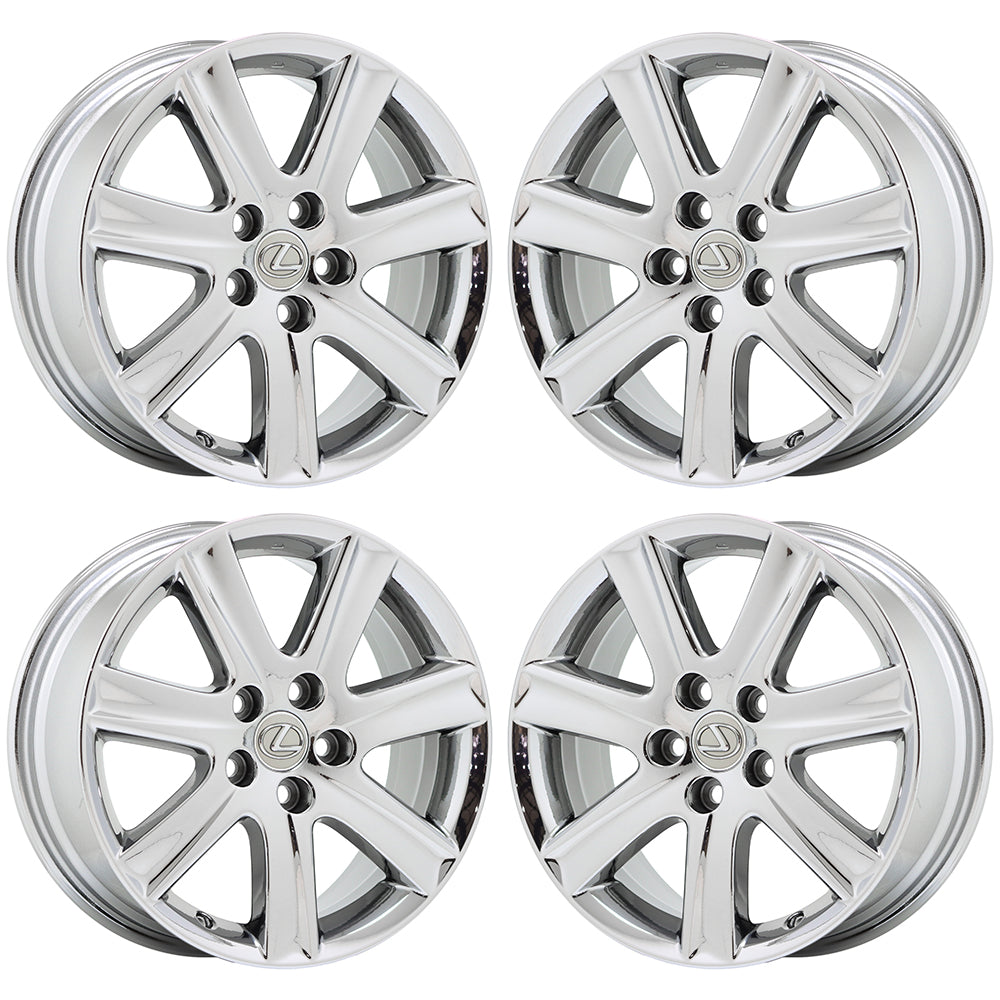 17" Lexus ES350 Bright Chrome wheels rims Factory OEM set 74190