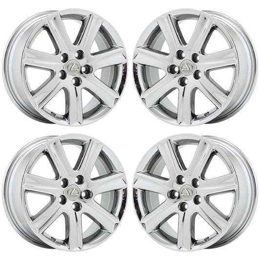 17" Lexus ES350 Bright Chrome wheels rims Factory OEM set 74190