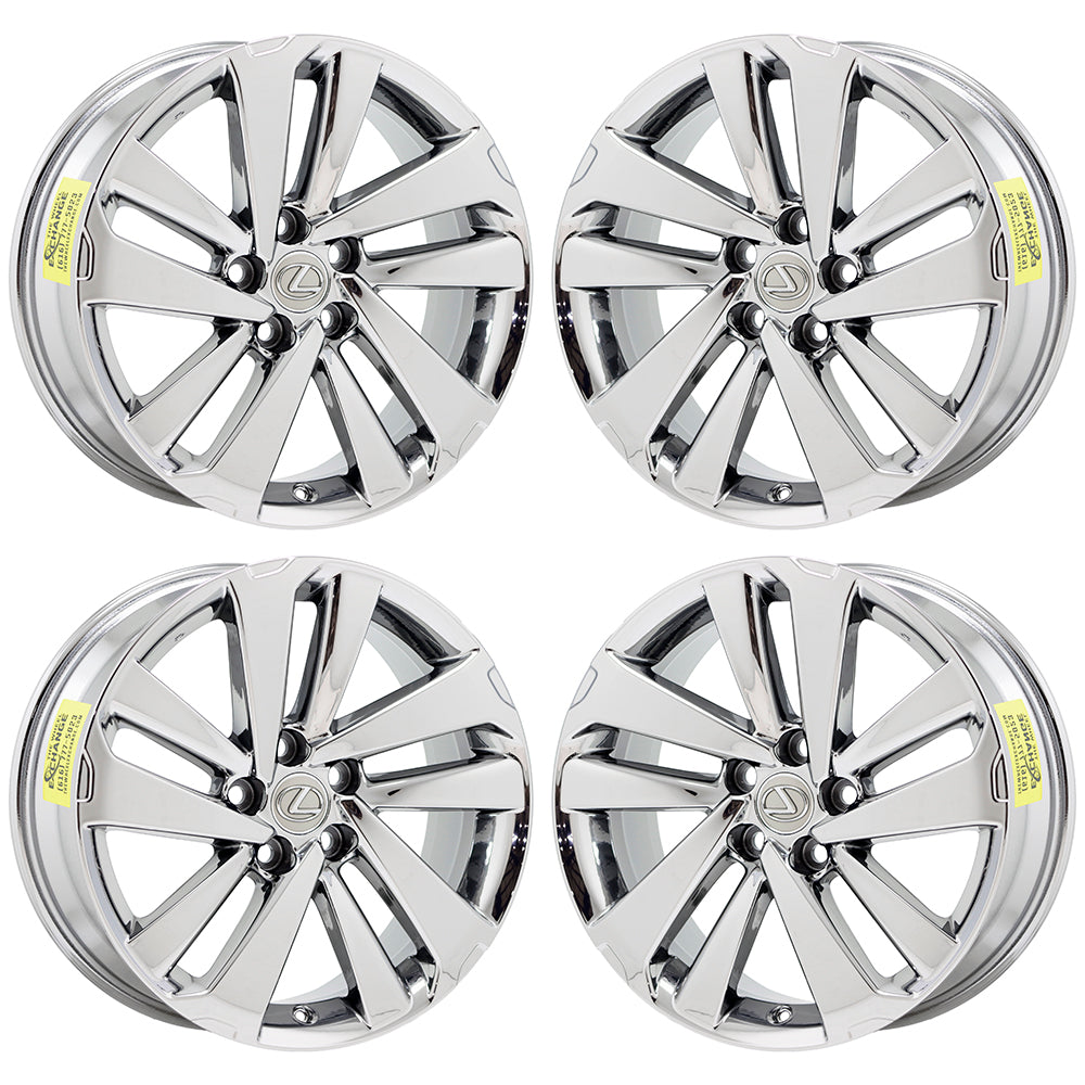 18" Lexus NX300 NX300H Bright Chrome wheels rims Factory OEM set 4 74372