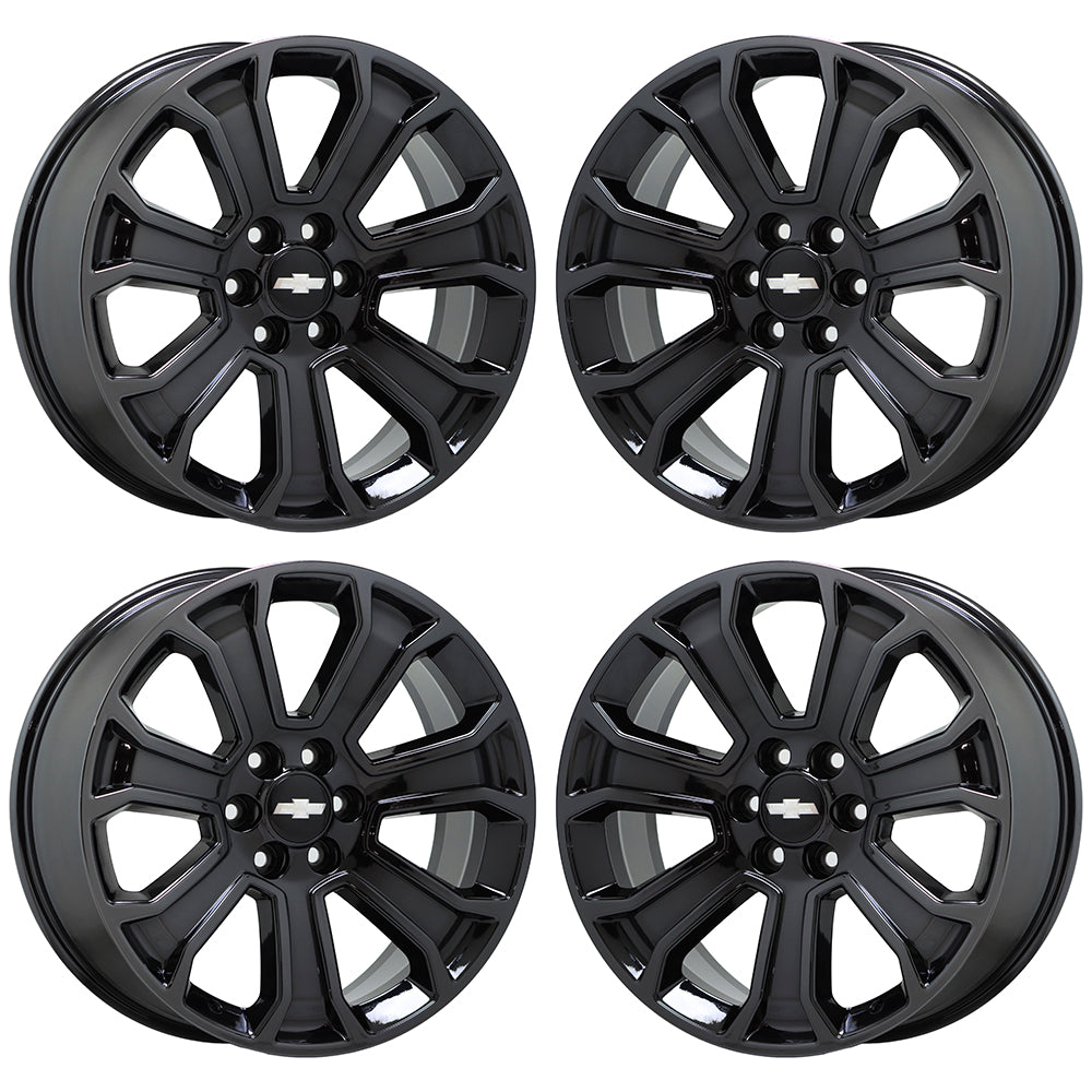 22" Sierra Silverado 1500 Black Chrome wheels rims Factory OEM GM 5665