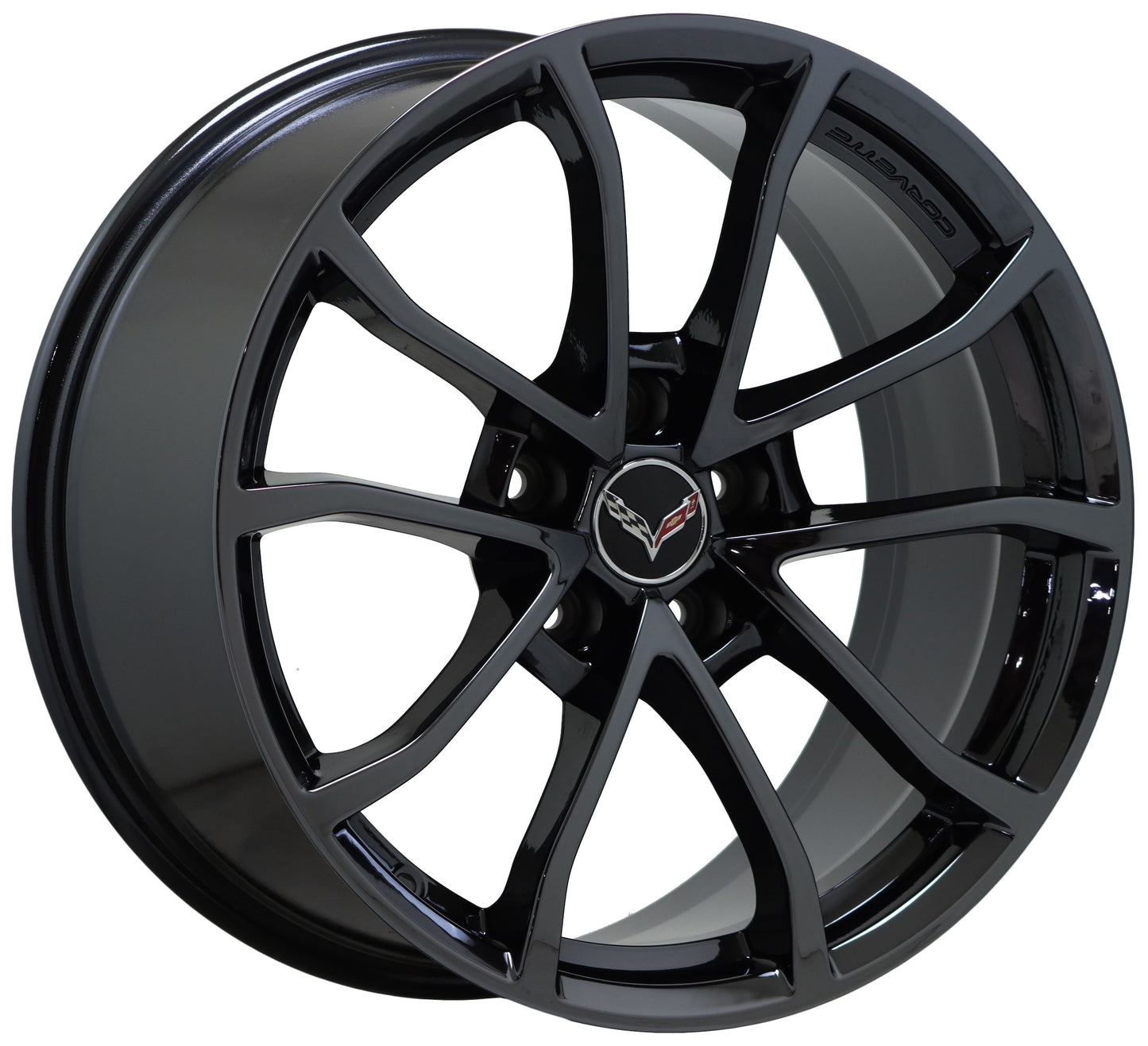 19x10" 20x12" Corvette GS C7 Black Chrome wheels rims Factory OEM GM 5542 5543