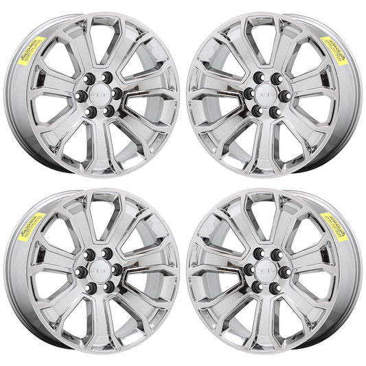 22" Sierra Silverado 1500 Bright Chrome wheels rims Factory OEM GM 5665 EXCHANGE
