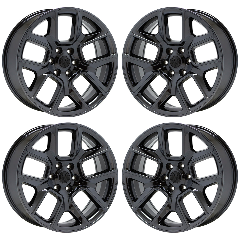22" Dodge Ram 1500 Black Chrome wheels rims Factory OEM 2019-2023 set 4 2684