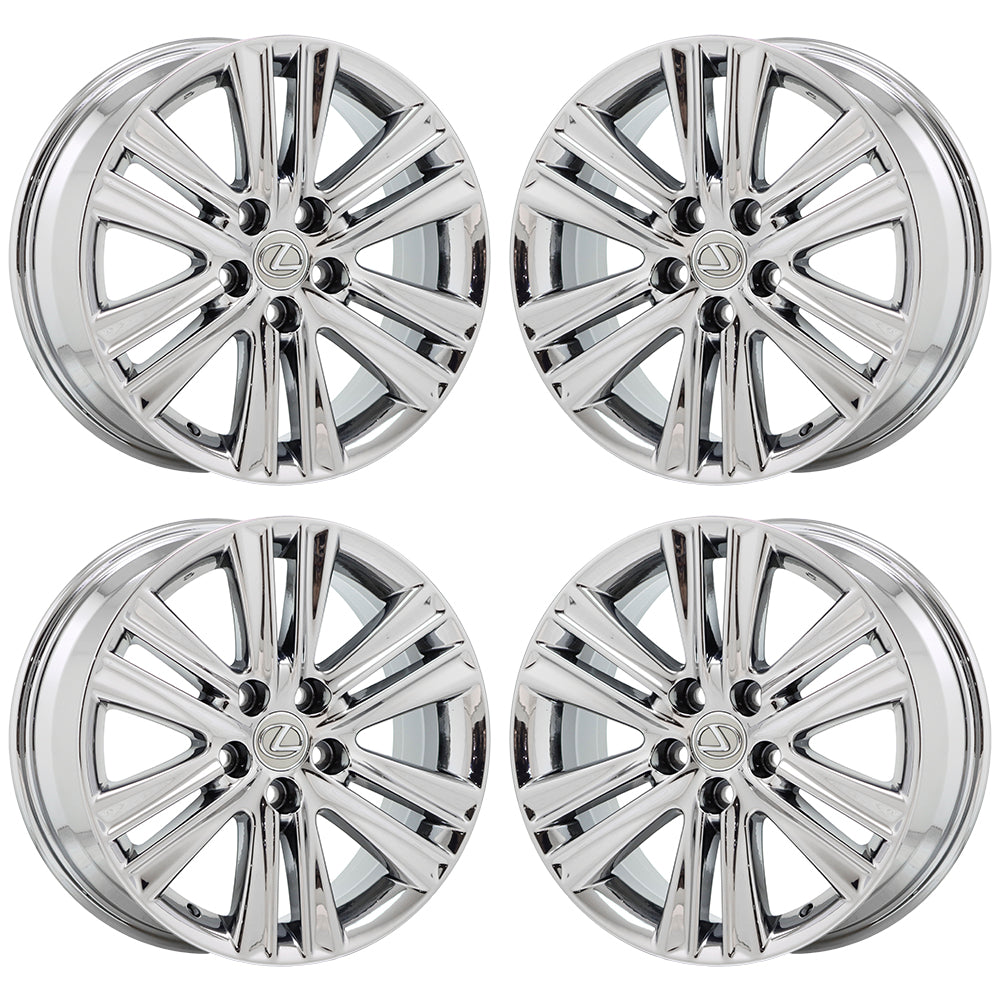17" Lexus ES350 Bright Chrome wheels rims Factory OEM set 4 74276