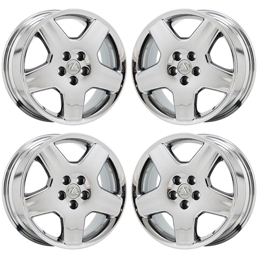 18" Lexus LS430 Bright Chrome wheels rims Factory OEM set 74179 EXCHANGE