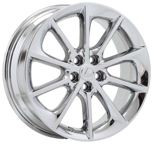 17" Lexus CT200H Bright Chrome wheel rim Factory OEM x1 74257