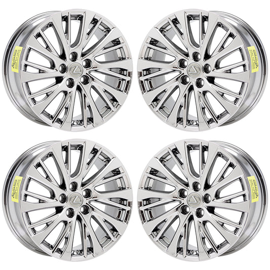 18" Lexus ES350 Bright Chrome wheels rims Factory OEM set 74376
