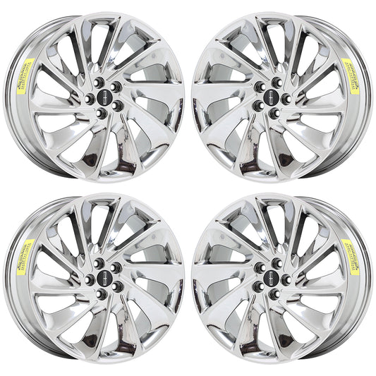 21" Lincoln Nautilus Bright Chrome wheels rims Factory OEM 2019-2023 set 10218