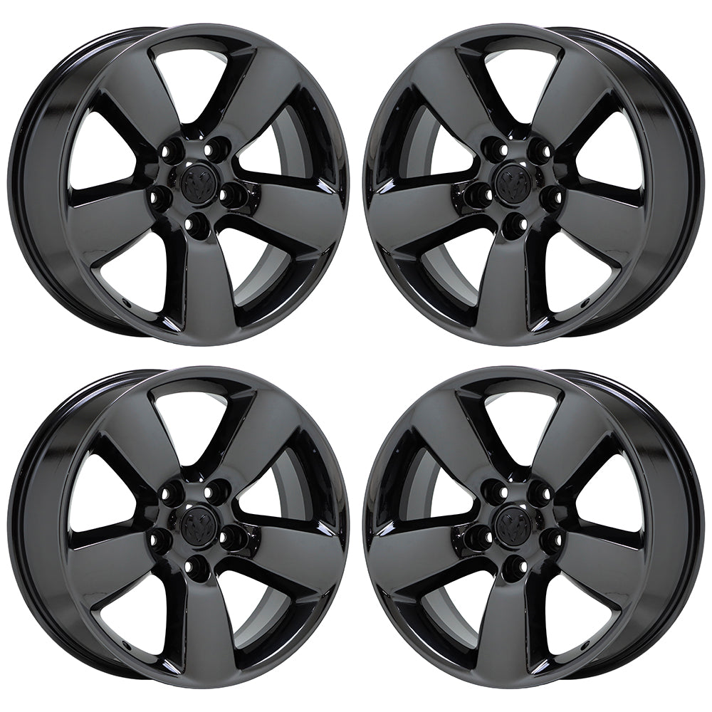 20" Dodge Ram 1500 Truck Black Chrome wheels rims Factory OEM set 4 2495