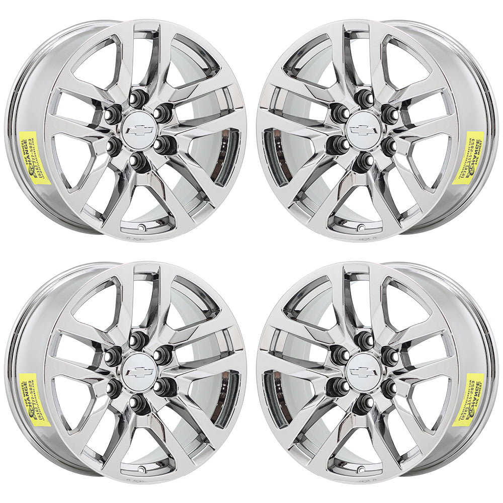 18" Chevrolet Silverado 1500 Bright Chrome wheels rims Factory OEM set 5912