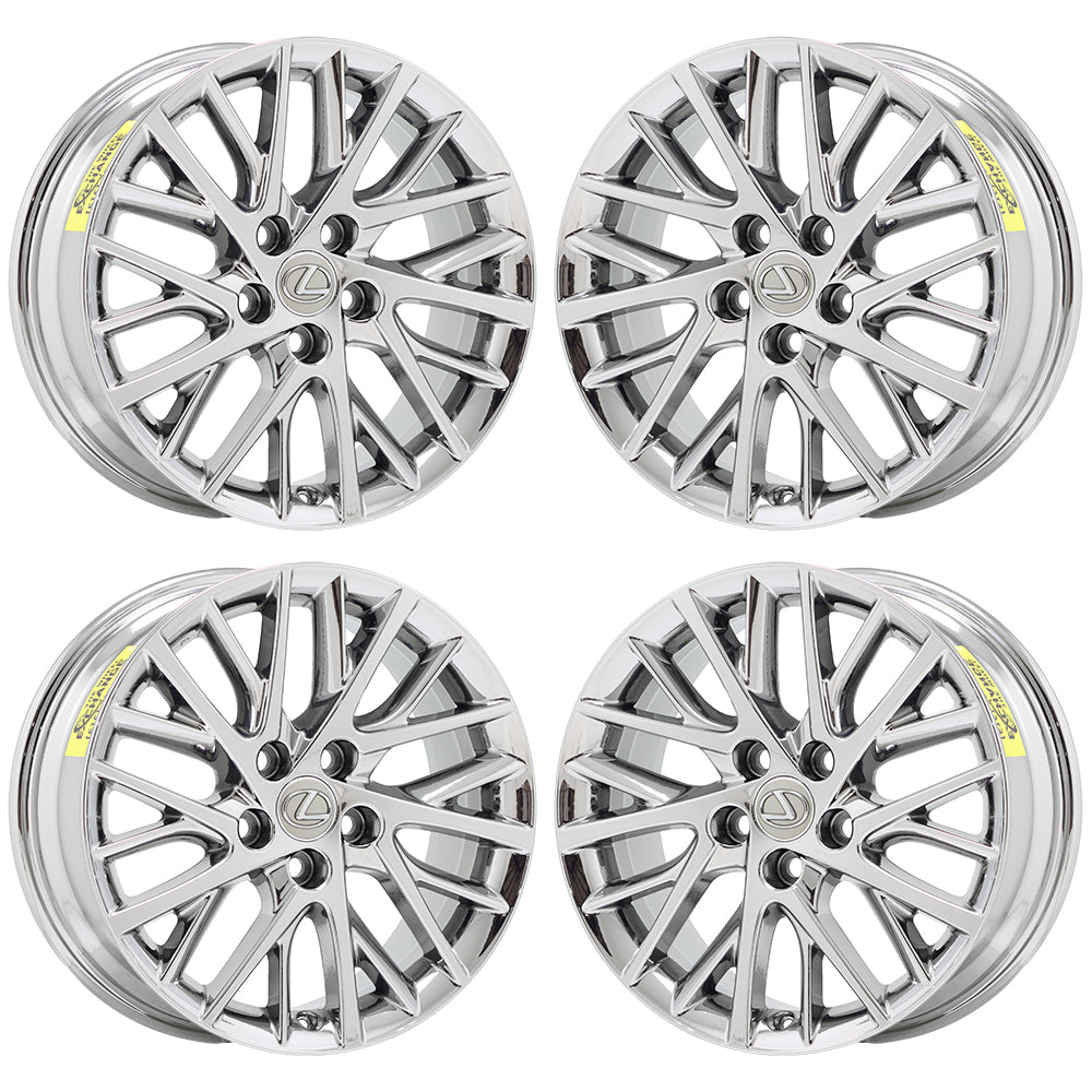17" Lexus ES350 Bright Chrome wheels rims Factory OEM set 4 74332