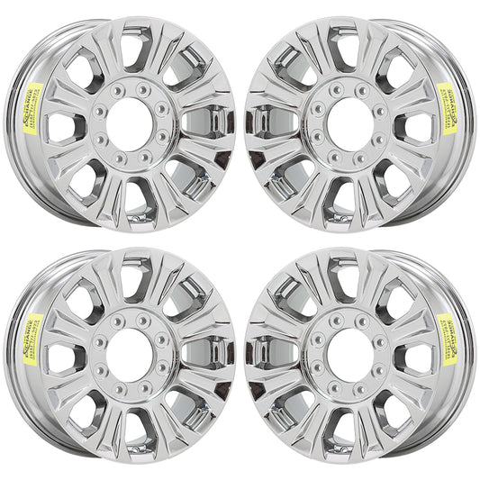 18" Ford F250 F350 SRW Bright Chrome wheels rims Factory OEM set 10097