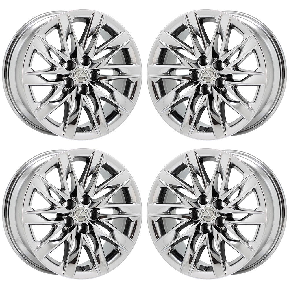 19" Lexus LS500 Bright Chrome wheels rims Factory OEM set 74366 EXCHANGE