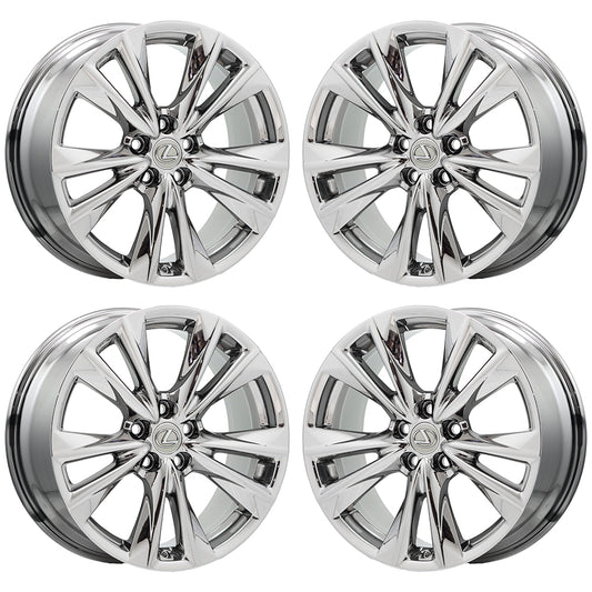 19" Lexus ES350 Bright Chrome wheels rims Factory OEM set 74377 EXCHANGE