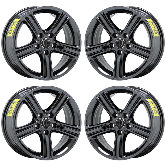17" BMW 320 328 330 335 428 430 Black Chrome wheels rims OEM set 71535 EXCHANGE
