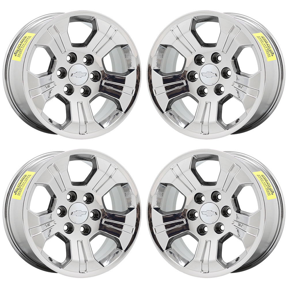 18" Chevrolet Silverado 1500 Z71 Bright Chrome wheels rims OEM set 5647 EXCHANGE