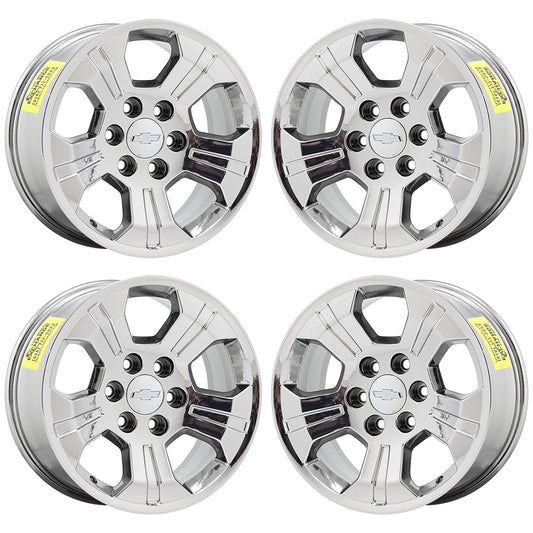 18" Chevrolet Silverado 1500 Z71 Bright Chrome wheels rims OEM set 5647 EXCHANGE