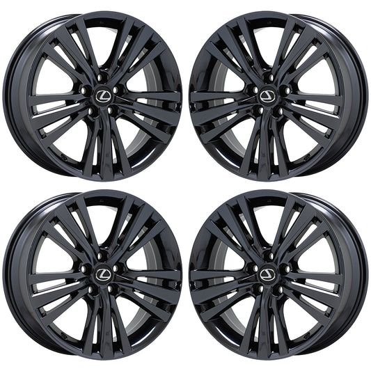 19" Lexus RX350 RX450H Gloss Black wheels rims Factory OEM set 74301 EXCHANGE