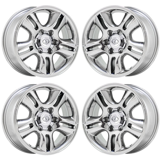 17" Lexus GX470 Bright Chrome wheels rims Factory OEM 2003-2009 set 74167