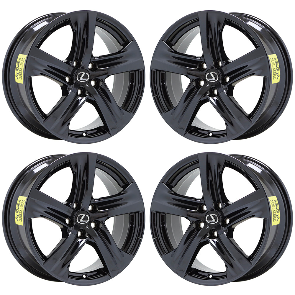 18" Lexus IS300 IS350 Turbo Black Chrome wheels rims OEM set 74355 EXCHANGE