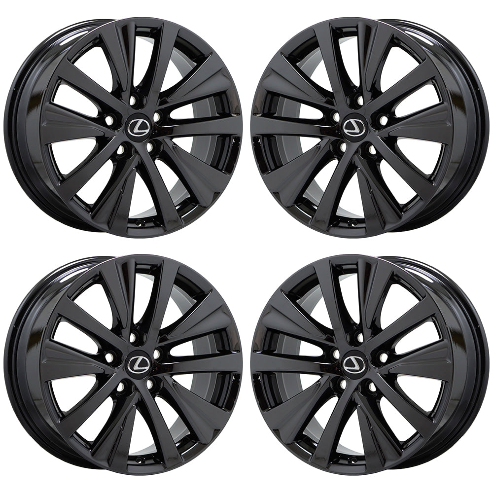 17" Lexus ES300 ES350 Black Chrome wheels rims Factory OEM set 74374 EXCHANGE