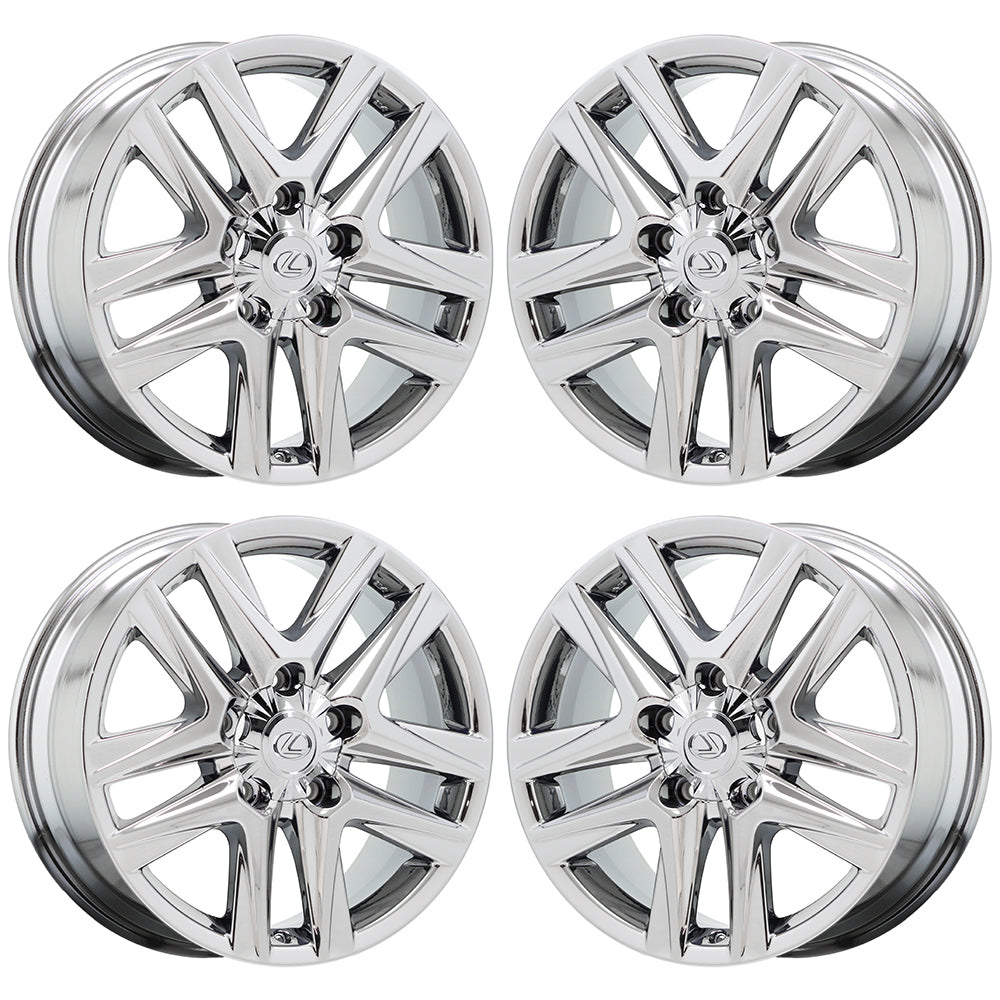 20" Lexus LX570 Bright Chrome wheels rims Factory OEM set 4 74280