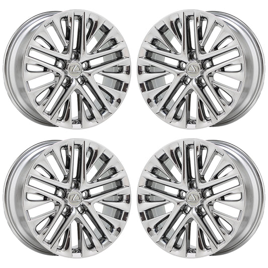 18" Lexus ES350 Bright Chrome wheels rims Factory OEM set 74278