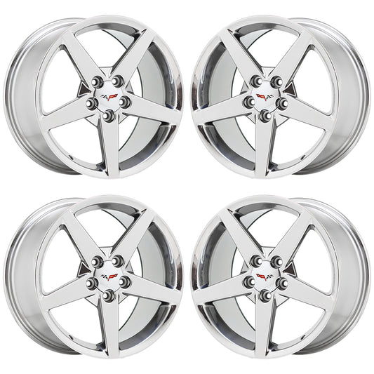 18x8.5 19x10 Corvette C6 Bright Chrome wheels Factory OEM 5208 5210 EXCHANGE