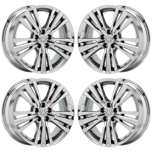 19" Lexus RX350 RX450H Bright Chrome wheels rims Factory OEM set 74301 EXCHANGE