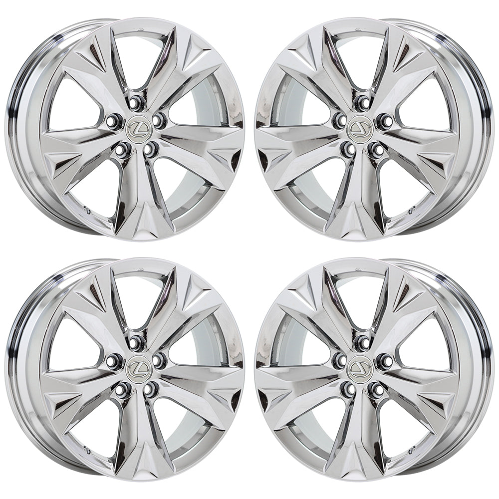 18" Lexus NX300 NX Turbo Bright Chrome wheels rims Factory OEM set 74356